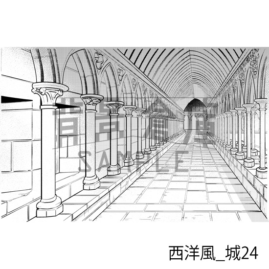 西洋風_背景素材集13(城)_トーン
