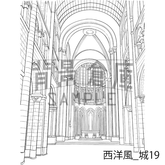 西洋風_背景素材集13(城)_トーン