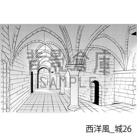 西洋風_背景素材集13(城)_トーン