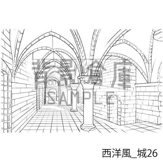 西洋風_背景素材集13(城)_トーン