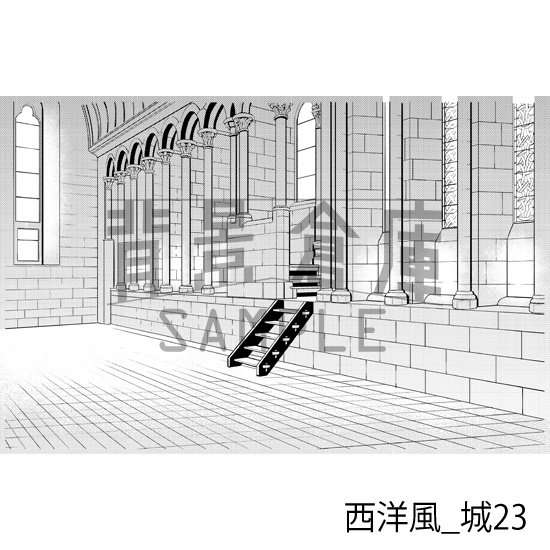 西洋風_背景素材集13(城)_トーン