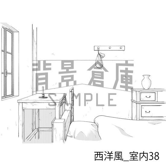 西洋風_背景素材集14(室内)_トーン