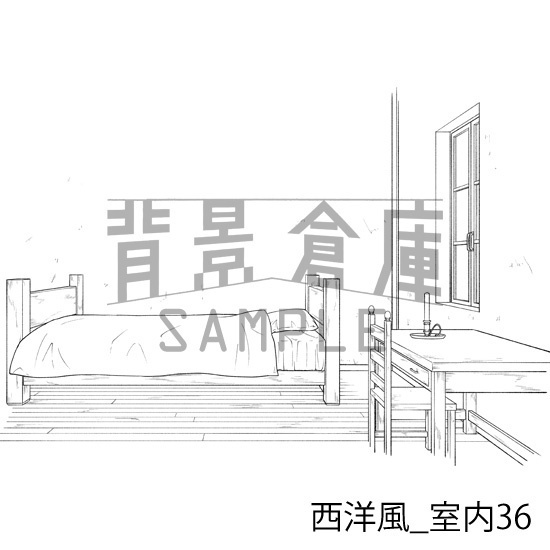 西洋風_背景素材集14(室内)_トーン