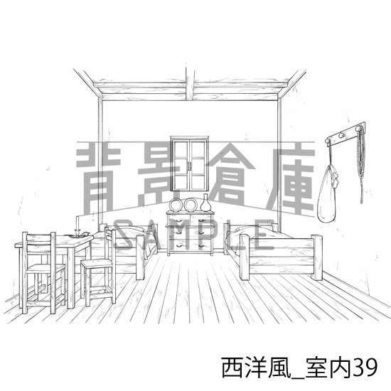 西洋風_背景素材集15(室内)_トーン