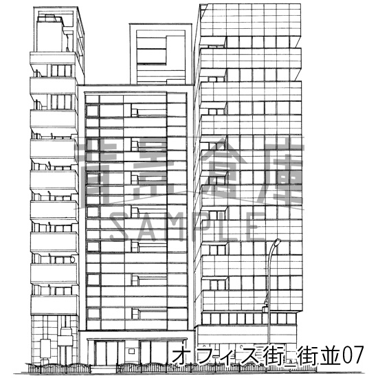 オフィス街の背景集_セット3(街並)