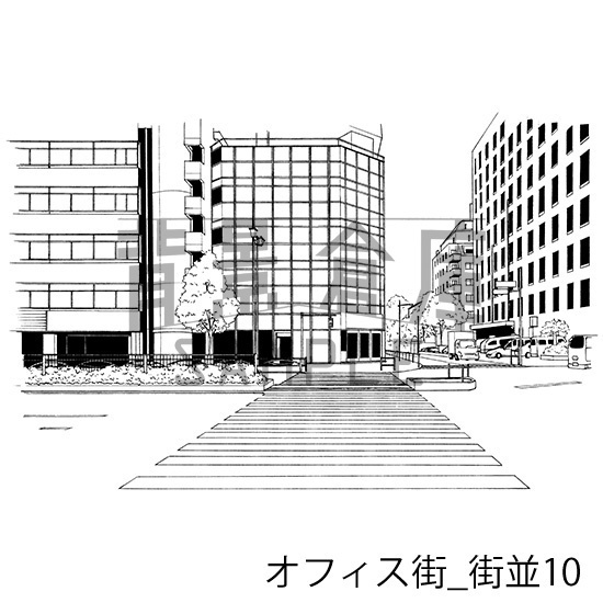 オフィス街の背景集_セット3(街並)