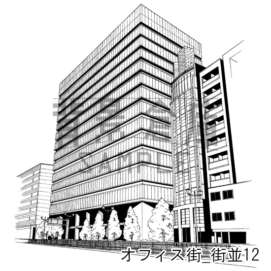 オフィス街の背景集_セット3(街並)