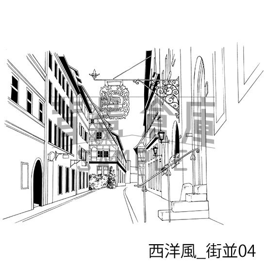 西洋風の背景集_セット1(街並)