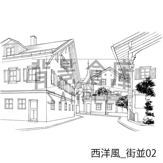 西洋風の背景集_セット1(街並)