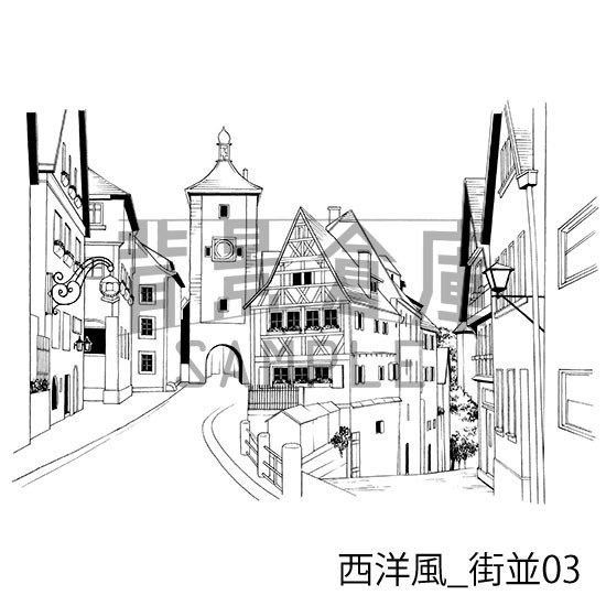 西洋風の背景集_セット1(街並)
