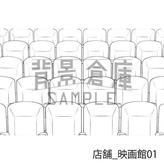 店舗_背景素材集21(映画館)_トーン