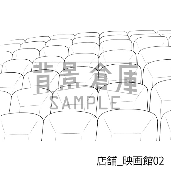 店舗_背景素材集21(映画館)_トーン