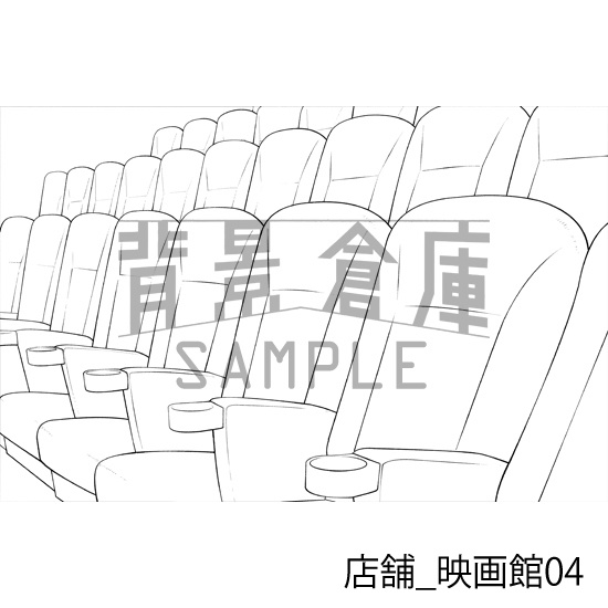 店舗_背景素材集21(映画館)_トーン