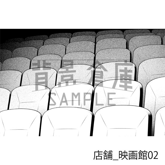 店舗_背景素材集21(映画館)_トーン