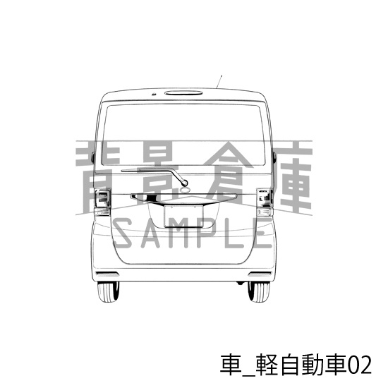 車_背景素材集4(軽自動車)_トーン