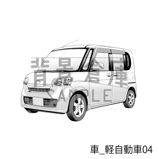 車_背景素材集4(軽自動車)_トーン
