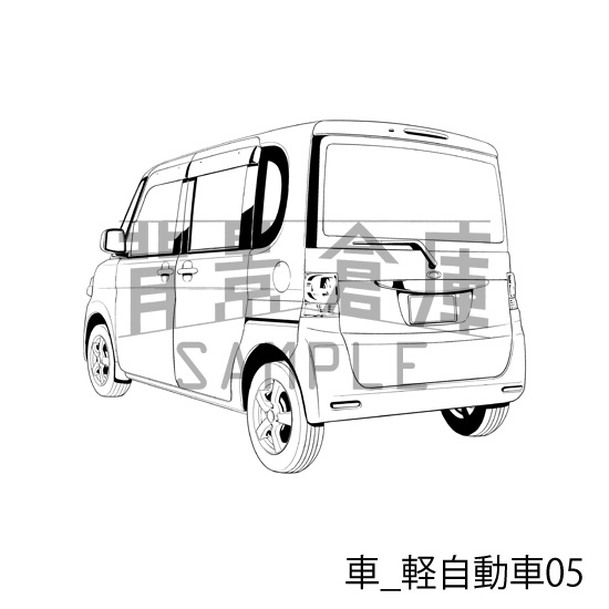 車_背景素材集4(軽自動車)_トーン
