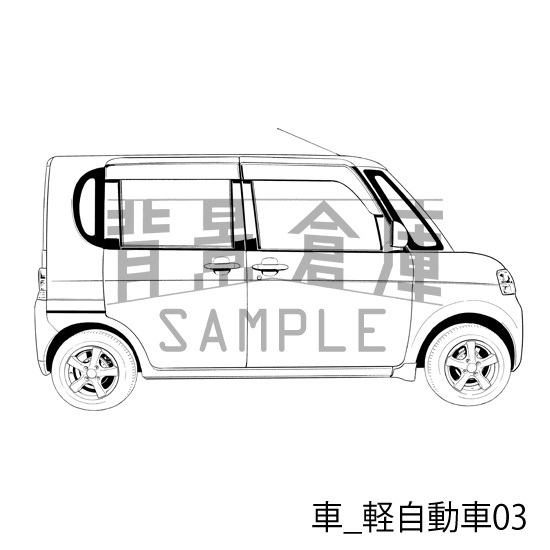 車_背景素材集4(軽自動車)_トーン