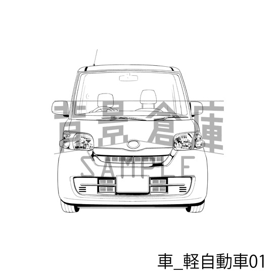 車_背景素材集4(軽自動車)_トーン