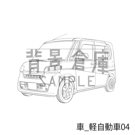 車_背景素材集4(軽自動車)_トーン