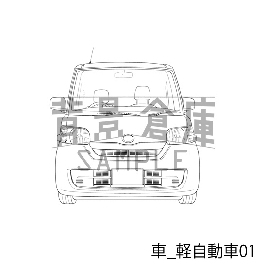 車_背景素材集4(軽自動車)_トーン