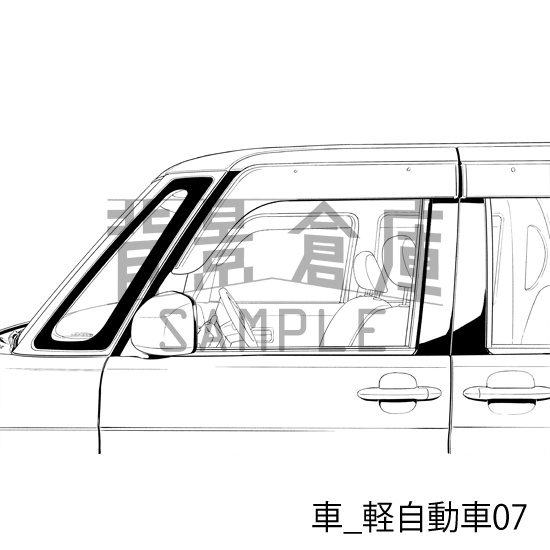 車_背景素材集4(軽自動車)_トーン