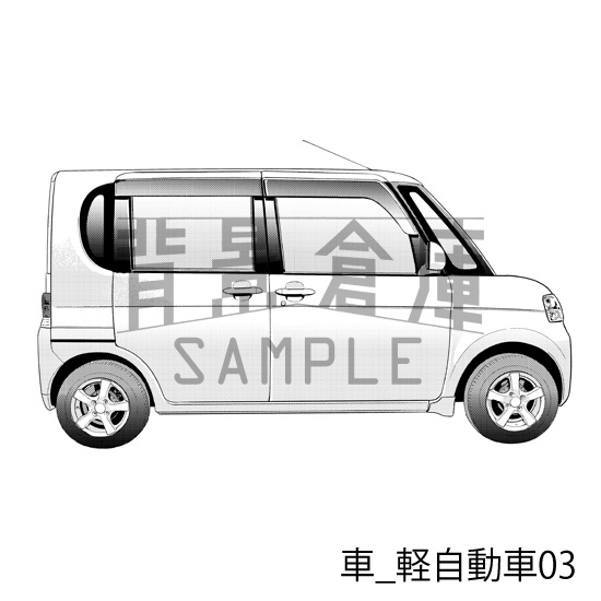 車_背景素材集4(軽自動車)_トーン