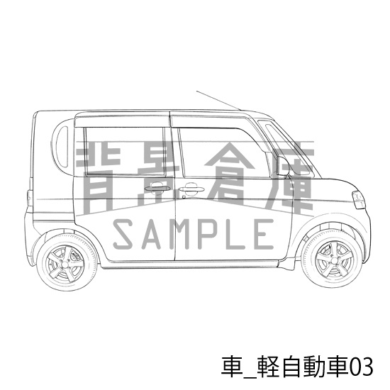 車_背景素材集4(軽自動車)_トーン