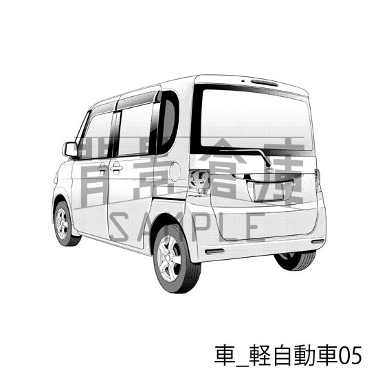 車_背景素材集4(軽自動車)_トーン