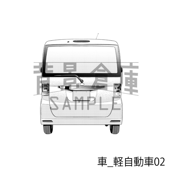 車_背景素材集4(軽自動車)_トーン