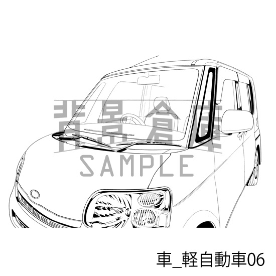 車_背景素材集4(軽自動車)_トーン