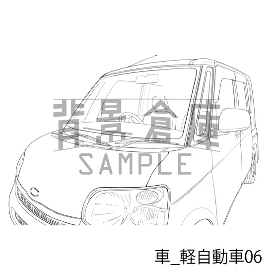 車_背景素材集4(軽自動車)_トーン