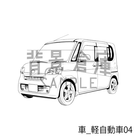 車_背景素材集4(軽自動車)_トーン