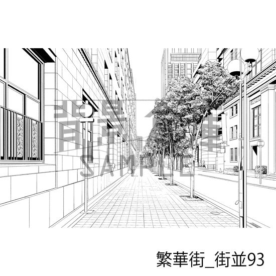 繁華街_背景素材集19(街並)_トーン