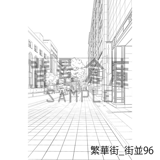 繁華街_背景素材集19(街並)_トーン