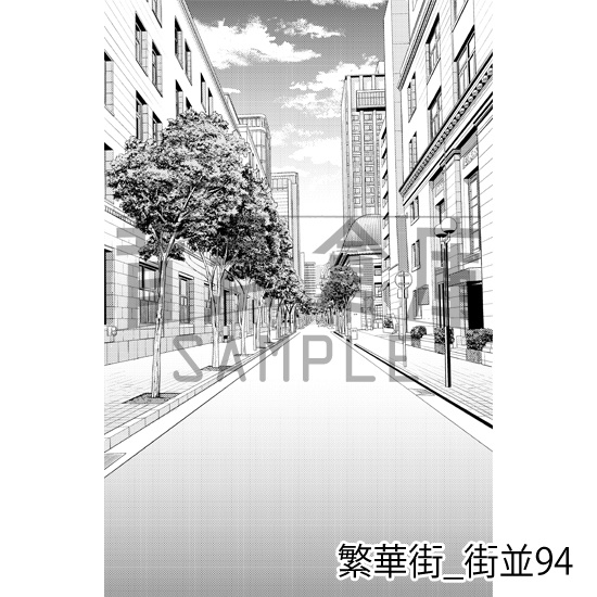 繁華街_背景素材集19(街並)_トーン