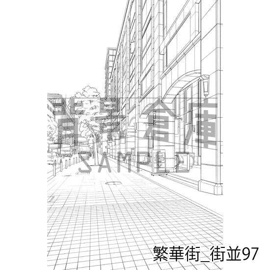 繁華街_背景素材集19(街並)_トーン