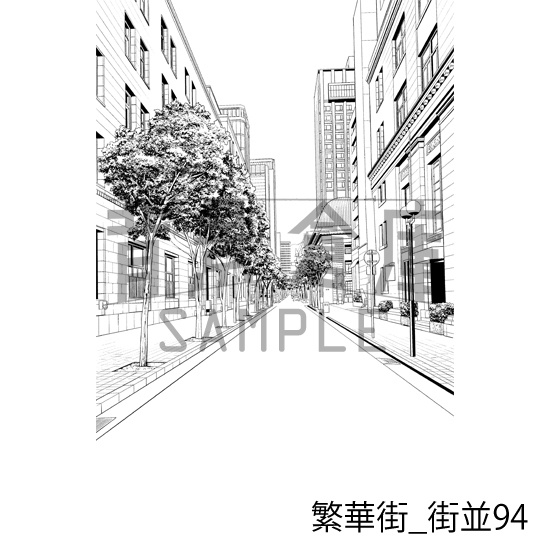 繁華街_背景素材集19(街並)_トーン