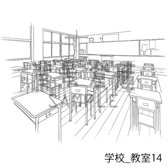 学校の背景集_セット14(教室)