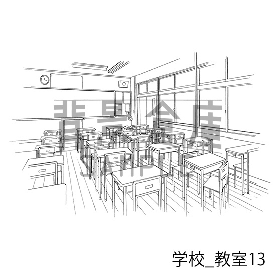 学校の背景集_セット14(教室)