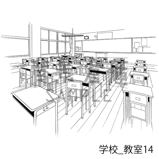 学校の背景集_セット14(教室)