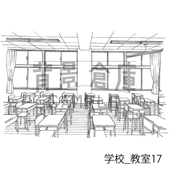 学校の背景集_セット14(教室)