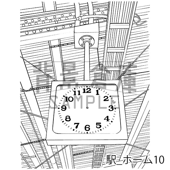 駅_背景素材集1(ホーム)_トーン