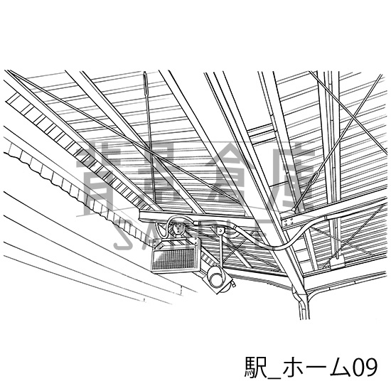 駅_背景素材集1(ホーム)_トーン