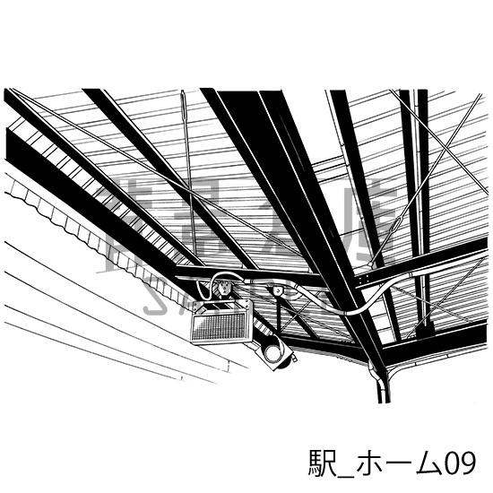 駅_背景素材集1(ホーム)_トーン