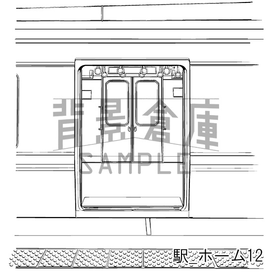駅_背景素材集2(ホーム)_トーン