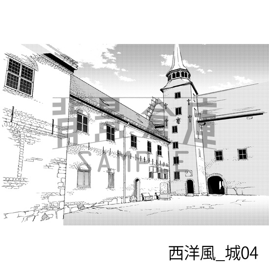 西洋風_背景素材集4(城)_トーン