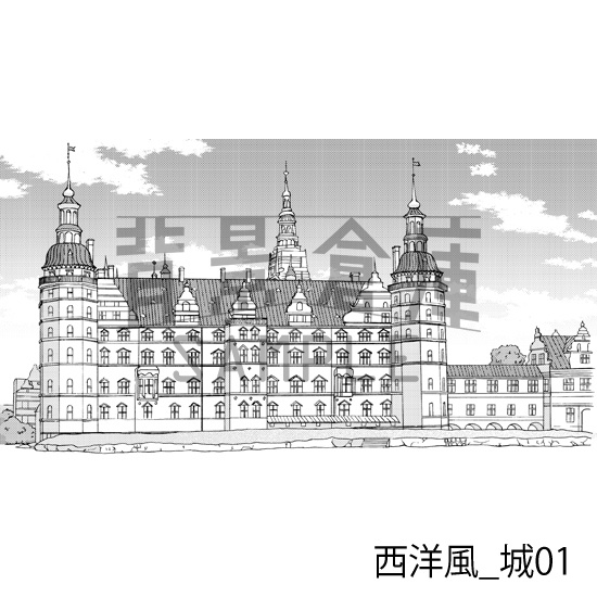 西洋風_背景素材集4(城)_トーン