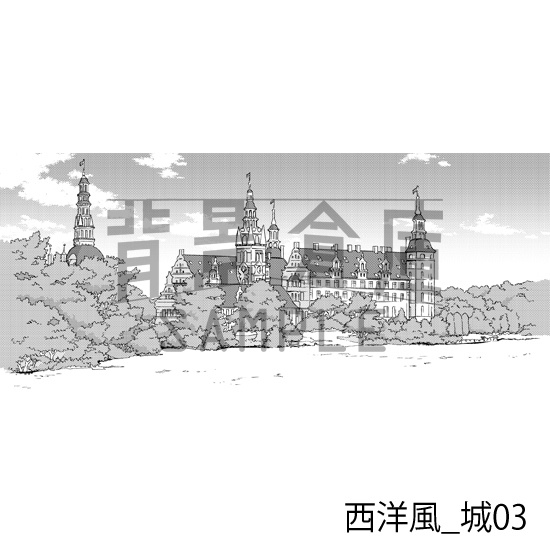 西洋風_背景素材集4(城)_トーン