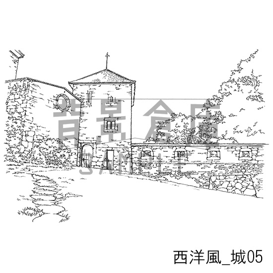 西洋風_背景素材集4(城)_トーン